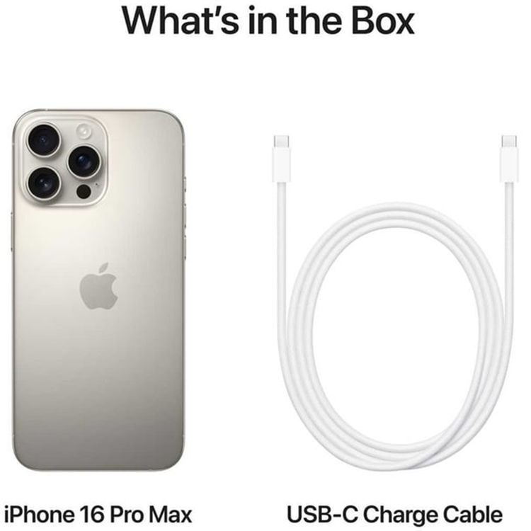 آبل آيفون 16 برو ماكس بسعة 256 جيجابايت، حجم الشاشة 6.9 بوصة، نوع موصل USB-C، وحدة معالجة مركزية سداسية النواة، وحدة معالجة رسومات سداسية النواة، تكنولوجيا شبكة 5G، مقاوم لرذاذ الماء والغبار، نسخة الشرق الأوسط - التيتانيوم الطبيعي.