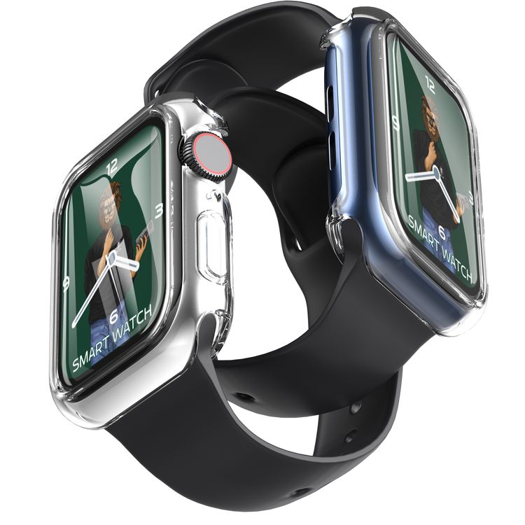 Green Lion Guard Pro TPU Case with Glass, Full Protective Bumper Cover Case, Shock Absorbent & Anti-Scratch Replacement Case Compatible for Apple Watch 44MM - Transparent