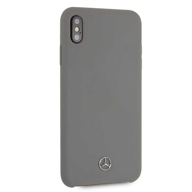 CG MOBILE Mercedes-Benz Silicone Phone Case with Microfiber Lining for iPhone Xs Max Officially Licensed - Gray