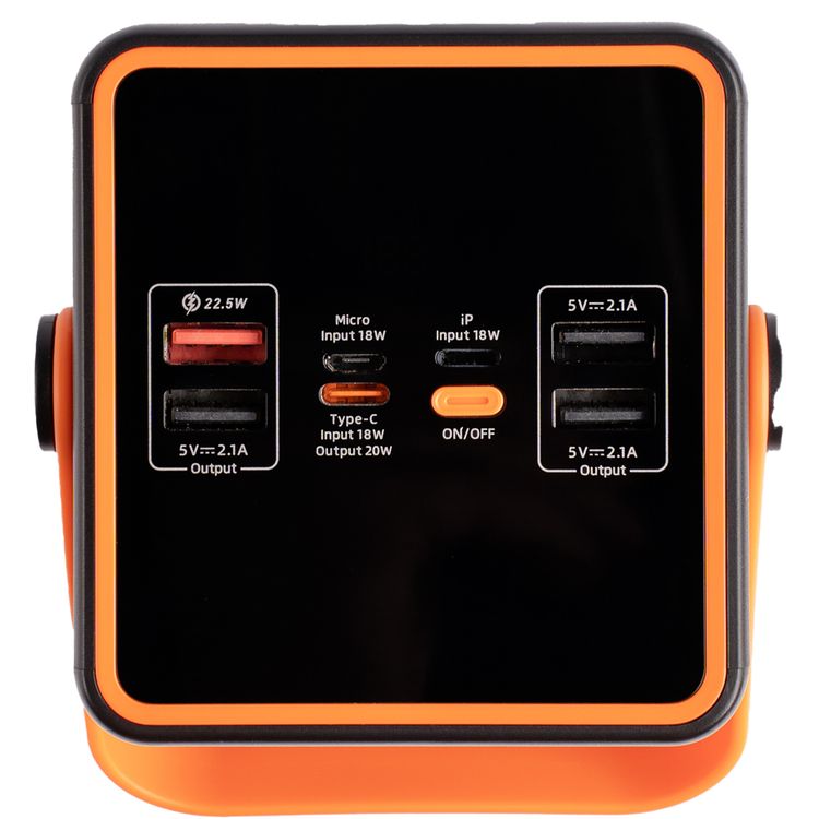 Green Lion Thunder 90 Power Bank, 90000mAh, PD 20W, QC3.0 22.5W, Micro / Type-C / Lightning Input Ports, Integrated Table Lamp, 5 Output Ports, Portable, Multi Protection  - Black