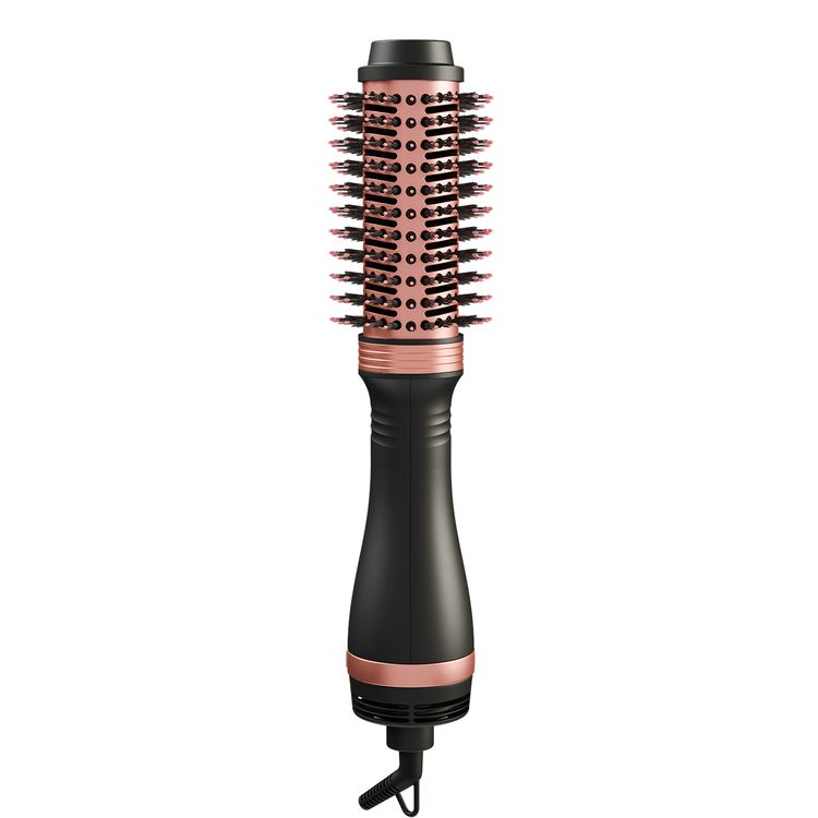 Green Lion Viora Hair Styler with PTC Heating Element, 1200W Power, Round Brush Bristles, 360° Swivel Cord, 3 Levels Heat Settings, ABS Material - Black