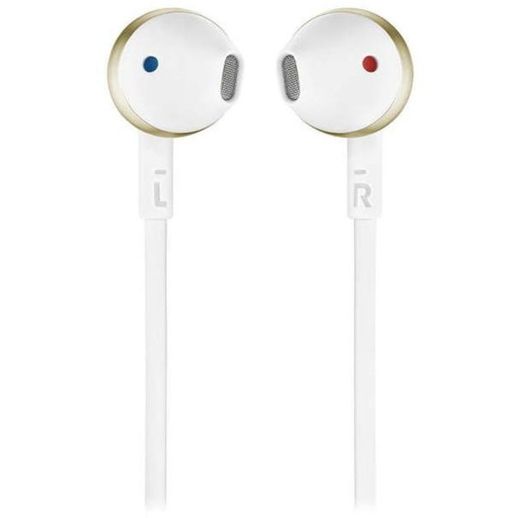 JBL Tune 205 In-Ear Wired Headphones with 3.5mm Audio Jack, Integrated Microphone, 118.2cm Length, JBL Pure Bass Sound, Carrying Pouch - Champagne Gold