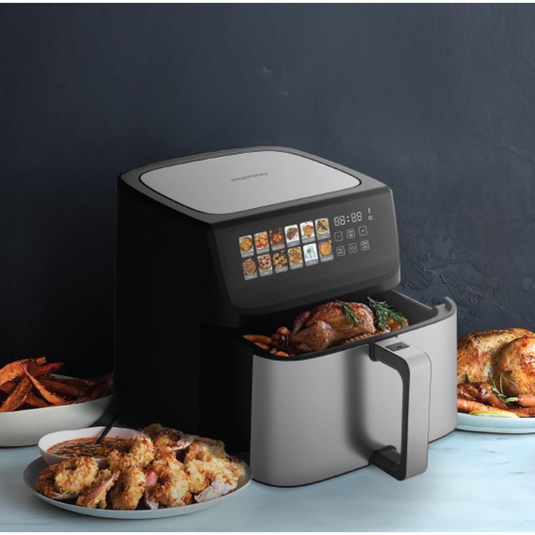 Porodo Lifestyle Dual Mode Air Fryer with Touch Control, 2200W Rated Power, Large Capacity 11L Air Fryer, Automatic Shut-Off, Up to 12 Hours Working Time - Black
