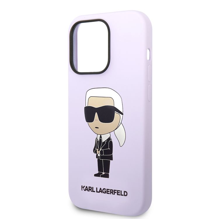 Karl Lagerfeld Magsafe Liquid Silicone Case With Ikonik NFT Logo iPhone 14 Pro Max - Purple