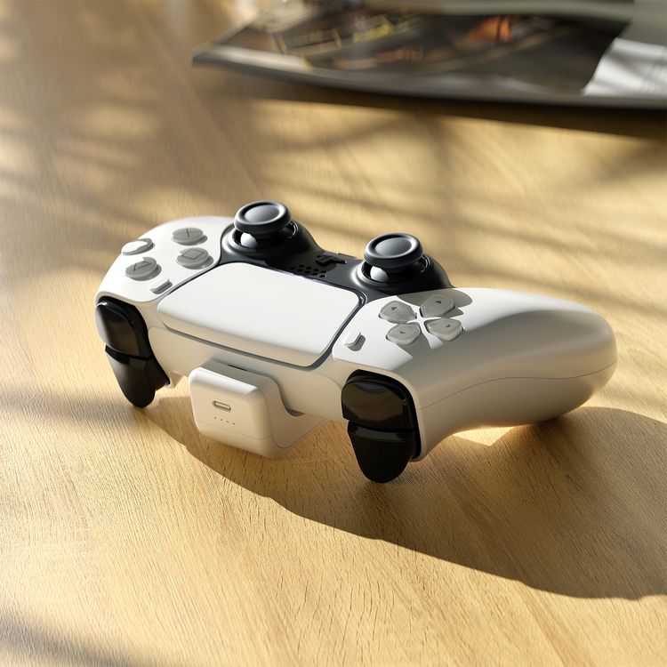 Porodo Gaming PS5 Gamepad Controller Battery Pack with Up to 10 Hours Working Time, 1800mAh Battery Capacity, LED Indicator, Built-in Safeguards - White