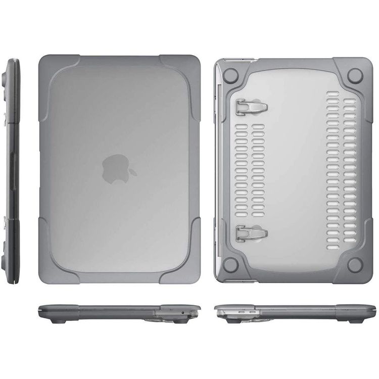 Green Lion Armor Shell Shockproof Case, Heavy Duty Hard Shell Protective Cover with Fold Kickstand Compatible for MacBook Air 13.3" ( 2020 ) Easy Access to All Ports, 360°