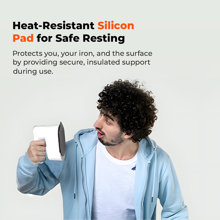 Porodo Lifestyle Heatpulse Portable Steam Iron with Ultrasonic Steam Generator, Type-C Charging Port, Adjustable Temperature Level, 40 Minutes Continuous Ironing, 5200mAh Battery Capacity - White