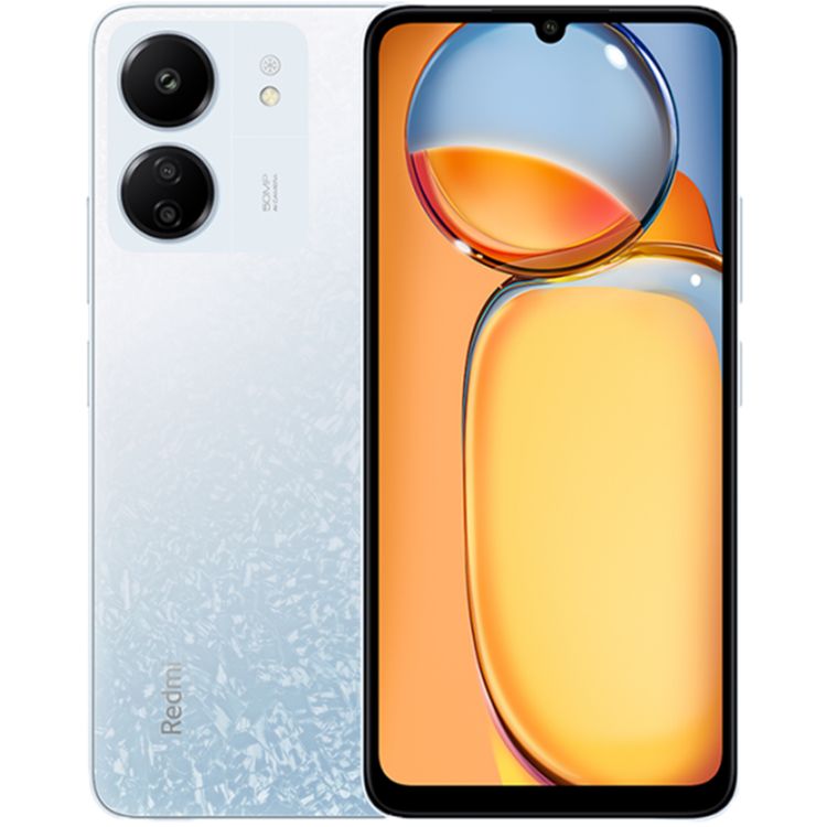 Xiaomi Redmi 13C Smartphone IND Version, RAM 6GB, Storage 128GB, 4G LTE, Dual Sim, Dual Camera, Fingerprint Sensor, GPS, Bluetooth 5.3 - Glacier White