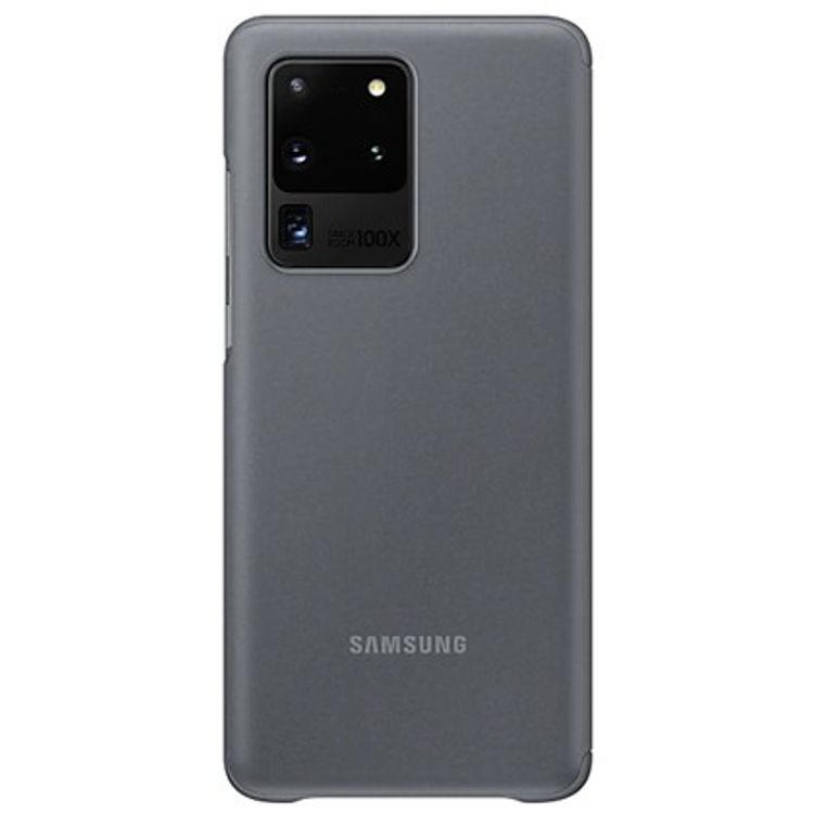 Samsung S20 Ultra Smart Clear View Cover Seamlessly with Your Phone, Slender Comfort for Your Hand, Protection on All Sides - Gray
