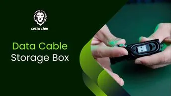Green Lion Data Cable Storage Box with 6 Cables (GNDTCSTBXBK)