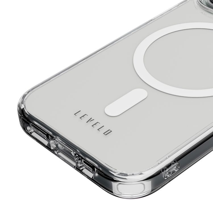 Levelo MagSafe Clara Clear Case for iPhone 15 Pro, MagSafe Compatibility, Bumper Protection, Lifted Camera Ring, Premium Material - Clear