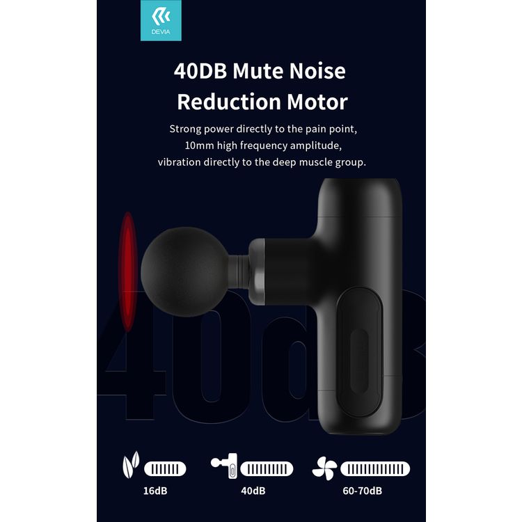 Devia 359644-BK Mini Fascia Massager { Brushless Motor } 2000mah 25W - Black
