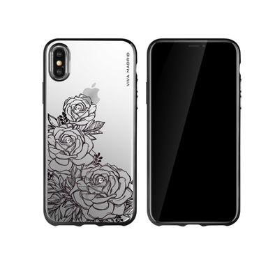 Viva Madrid Flor Back Case Compatible for iPhone X - Elegant Flower Design - Easy Access to All Ports - Anti-Scratch - Shock Absorbent - Drop Protection Slim Back Cover - Rose