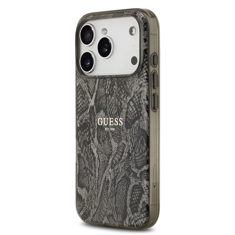 غطاء MagSafe للكمبيوتر الشخصي وTPU بتصميم نمط Phython وشعار كلاسيكي لجهاز iPhone 17 Pro، حماية من الصدمات، قبضة مريحة، تصميم نحيف وخفيف الوزن، تغليف مستدام، سهل التركيب - أسود