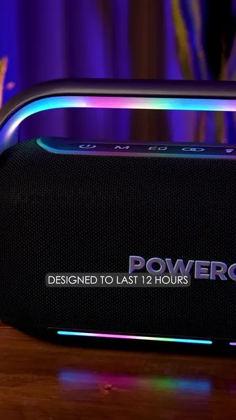 Powerology TWS Karaoke Speaker 150W with Mic and Remote, Bluetooth Version 5.0 + DSP, 18000mAh Battery Capacity, 12 Hours Working Time, 7.5 Hours Charging Time - Black