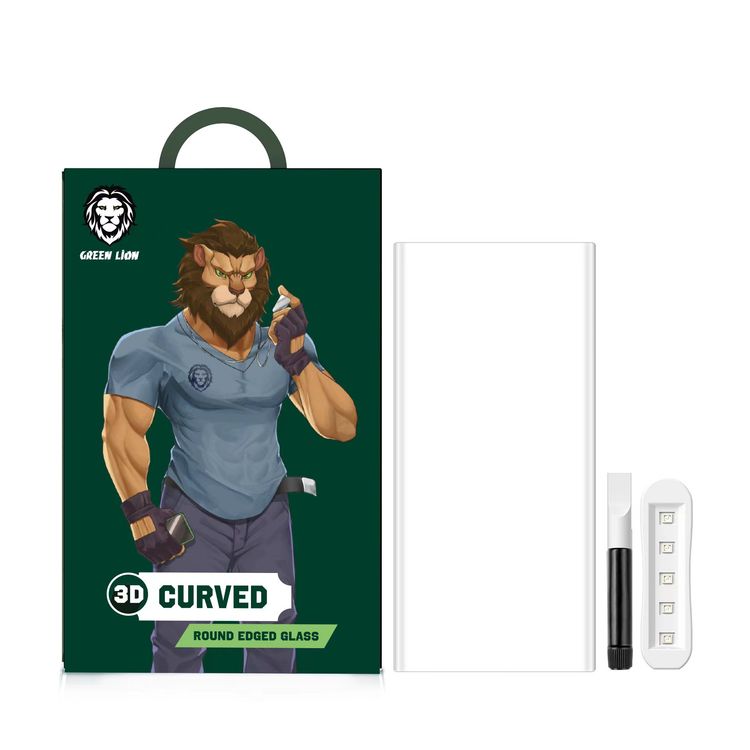 واقي شاشة زجاجي ثلاثي الأبعاد من جرين ليون لهاتف سامسونج جالاكسي S22 بلس، زجاج مقوى بحساسية لمس - شفاف