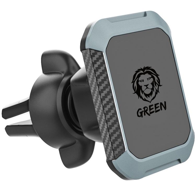 حامل هاتف مغناطيسي للسيارة 2 في 1 من Green Lion متوافق مع الأجهزة مقاس 3.4 بوصة - 7 بوصة، مع امتداد لفتحة التهوية، ودوران 360 درجة، وتشغيل بيد واحدة، و4 مغناطيسات قوية، وتصميم آمن ومستقر ومرن - أسود