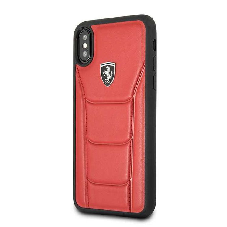 CG MOBILE Ferrari Heritage 488 Genuine Leather Hard Phone Case Compatible for iPhone X (5.8") Shock & Scratch Resistant Mobile Case Officially Licensed - Red