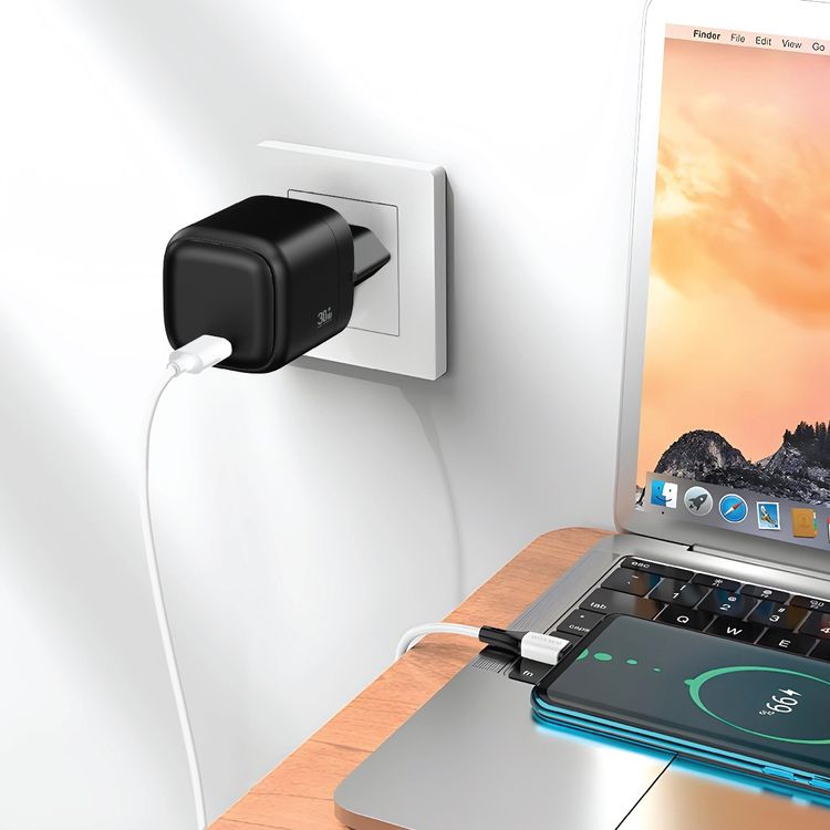 Green Lion NEXIO Single Port Wall Charger with EU Plug,  30W Power Delivery, Flame Retardant PC Material, USB-C Port, PD 3.0 + PPS, Charging Protection - Black