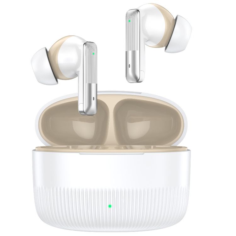 Green Lion Vancouver True Wireless Earbuds with Dual Microphones, 200mAh Charging Case & 25mAh Earbuds Battery, Up to 4 Hours Play Time, Bluetooth Version 6.0, 12m Transmission Range - White