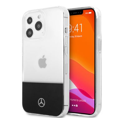 CG MOBILE Mercedes Benz PC/TPU Case with Electroplated Middle Line Black Compatible for iPhone 13 Pro Max (6.7") Easy Access to All Ports, Anti-Scratch, Shock Absorption