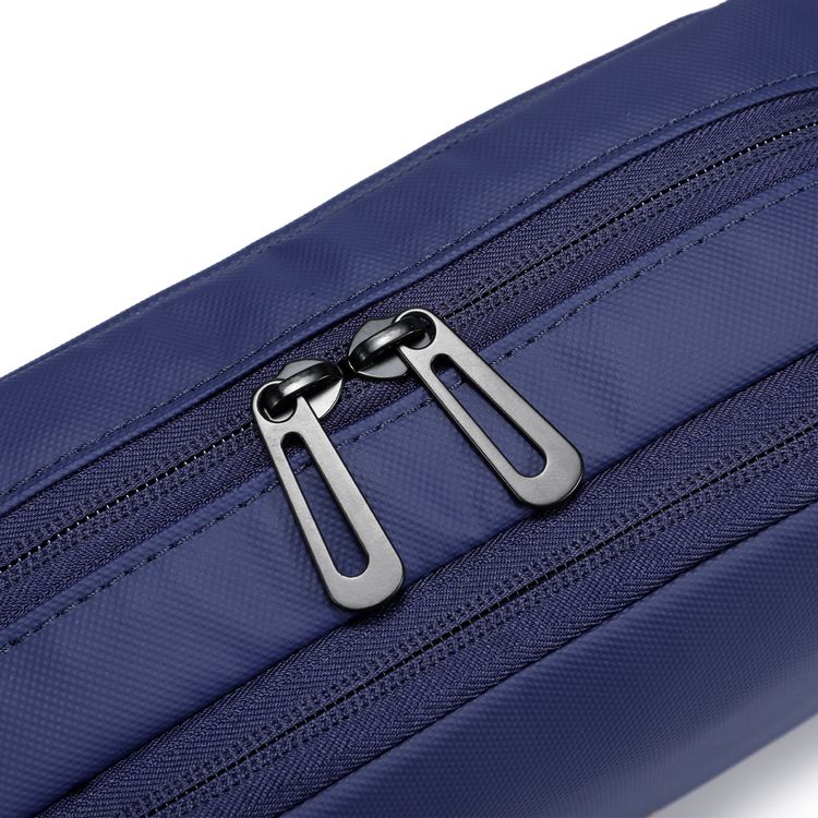 Porodo Ultralite Organizer Pouch with Dual Compartmnts, Zipper Closure, High-Quality Polyester Material, Water-Repellant Surface, Internal Mesh Pockets, Quick-Grab Handle, Compact Design - Navy Blue