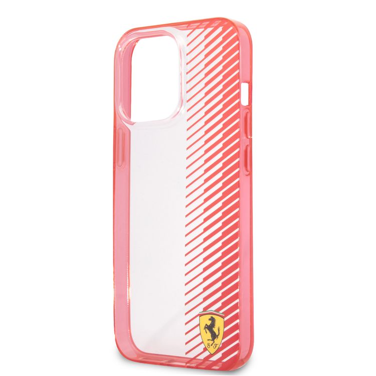 CG MOBILE Ferrari Transparent Hard Case Gradient Print Logo Compatible for iPhone 13 Pro (6.1") Scratches Resistant, Easy Access to All Ports