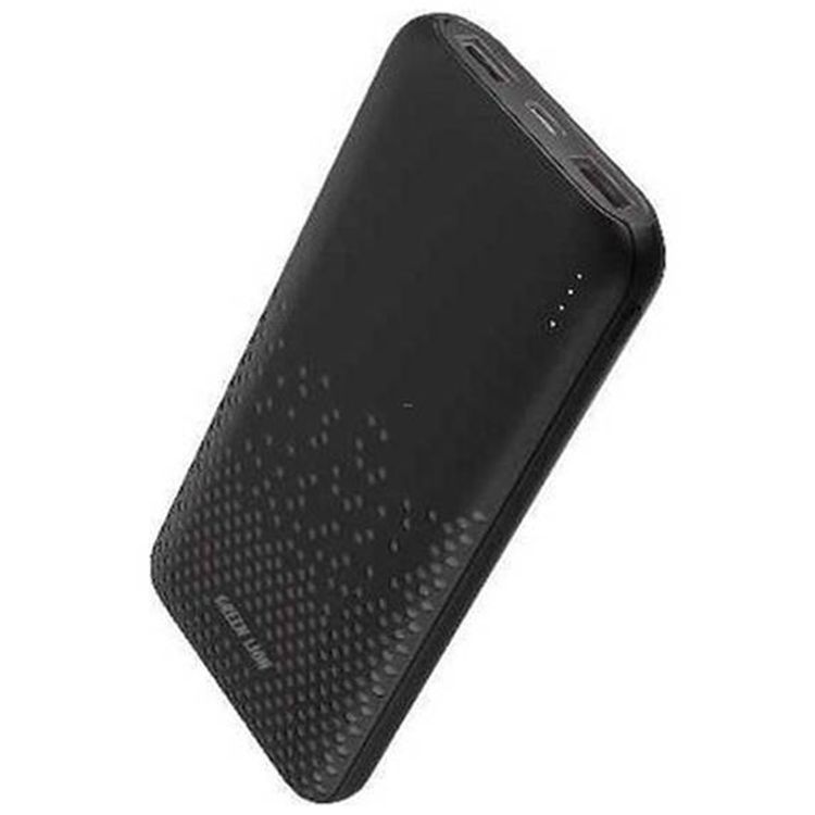 بنك طاقة جرين ليون روما فائق النحافة بسعة 10000mAh مع منفذين USB-A ومدخل من نوع Type-C وMicro، بطارية طويلة العمر، مصنوع من مواد ABS+PC، تصميم خفيف الوزن - أسود
