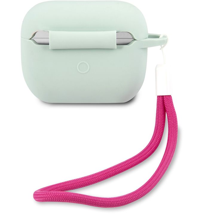 جراب سي جي موبايل من غيس من السيليكون العتيق بشعار فوشيا مع حبل متوافق مع ايربودز برو ، مقاوم للخدش والسقوط ، غطاء سيليكون واقٍ مقاوم للأتربة والامتصاص ، ملمس ناعم ، سهل التركيب