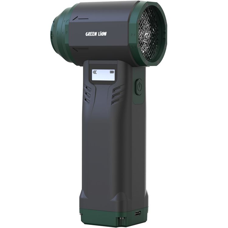 Green Lion Air Master Blower & Vacuum Cleaner with 90000RPM Motor Speed, Turbo Mode, 10 Speed Levels, Multifunctional Nozzles, 150 Minutes Runtime, Digital Display, LED Spotlight - Black
