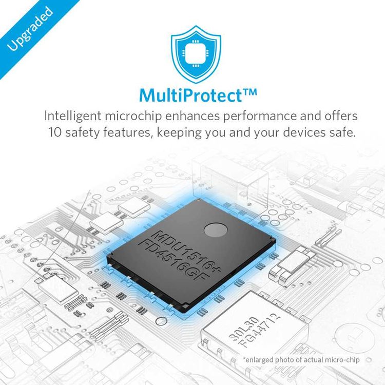 Anker PowerCore 10400mAh External Battery Pack, Provides protection against short circuits and over-charging - White