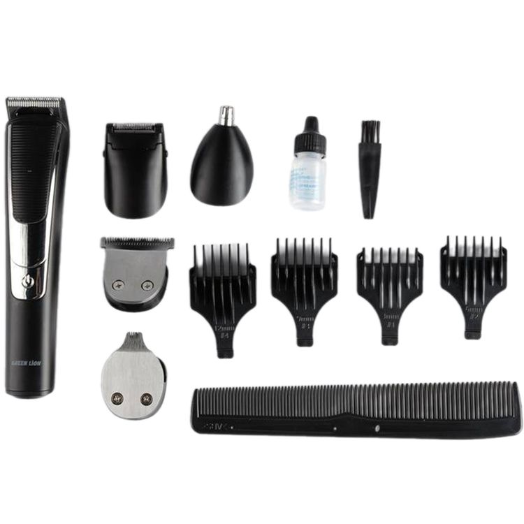 Green Lion 5-in-1 Grooming Set with 4 Combs ( 3, 6, 9 & 12 mm ), 1.5 Hours Working Time, 600 mAh Battery Capacity, LED Display - Black