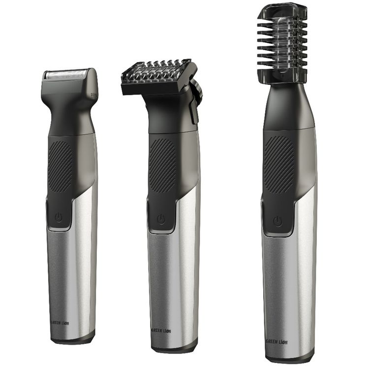 Green Lion 3-in-1 Expert Hair Trimmer & Shaver, 1.5 Hours Working Time, 1-10 mm Adjustable Comb, Corded & Cordless Use, Travel Lock, Digital Display, 600mAh Battery, 5W Power - Gray
