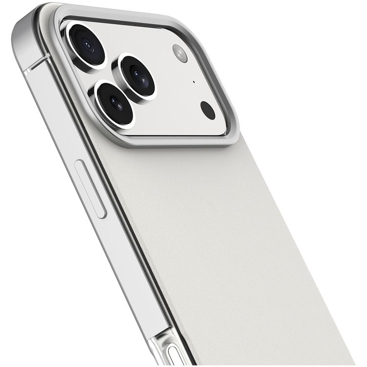 Levelo Mia MagSafe Hybrid Case for iPhone 17 Pro Max, N52 Strong Magnets, Matte Silicone Texture Material, Frosted Clear Design, 1.5m Drop Tested, Aluminum Alloy Frame for Camera & Edges, Non-Slip Texture, Comfortable Grip, Shock-Resistant Bumper - Silverstone