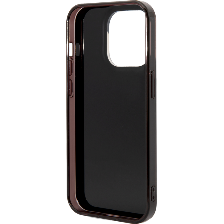 AMG Transparent Double Layer Case with Checkered Flag Pattern Crystal Case iPhone 14 Pro Compatibility - Red