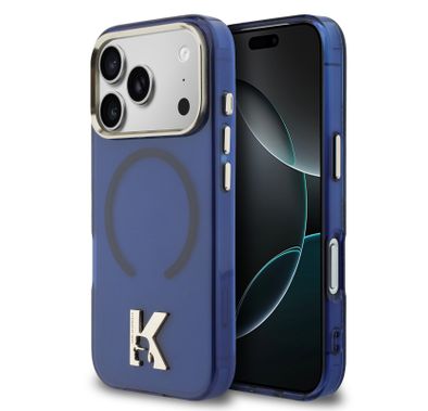 Karl Lagerfeld MagSafe IML Hard Case with Karl Head Logo for iPhone 17 Pro Max, Comfortable Grip, Drop Protection, Slim Profile, Easy Snap-On, Durable Material - Blue