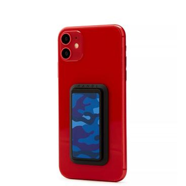 Handl Camo Mobile Stand Phone Grip, Pairs with Any Smart Phone, Multi-functional Kickstand, Compatible with Wireless Charging, Phone grip and Stand - Navy