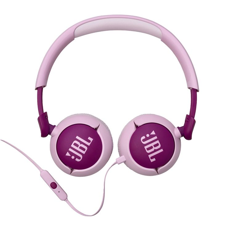 JBL Junior 320 Wired On-Ear Headphones for Kids with JBL Sticker Set, Lightweight, Built-In Microphone, Ultra Portable, 3.5mm Audio Jack, 45° C Maximum Operation Temperature - Purple