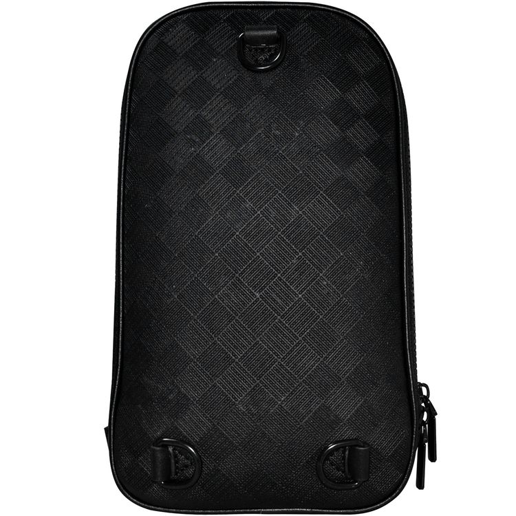 Levelo Soho Leather Sling Bag with Dual Sided Shoulder Strap - Black