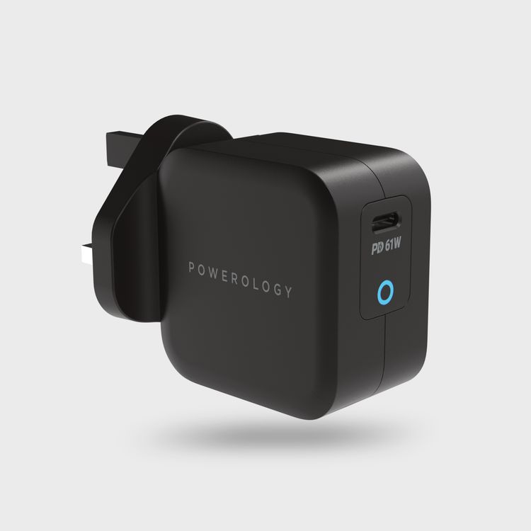 Powerology Ultra-Compact 61W PD GaN Charger - Black