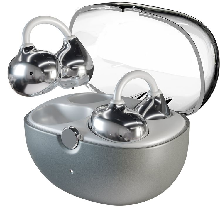 Green Lion Malibu Wireless Earbuds with Voice Assistant, Lightweight Design, Clear Voice Calls, Open-Ear Audio, Bluetooth Version 6.0, 180 Days standby Time, Up to 12 Hours Playtime, Type-C Charging Port, Smart Touch Control - Gray