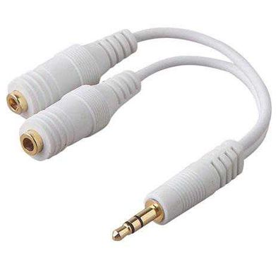 Audio Y Cable Belkin F8V234eaWHT-APL Speaker & Headphone Splitter 3.5mm