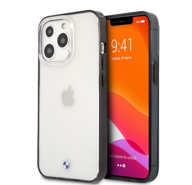 CG MOBILE BMW PC/TPU Transparent Hard Case with Edges Compatible for iPhone 13 Pro (6.1") Easy Access to All Ports, Anti-Scratch - Black