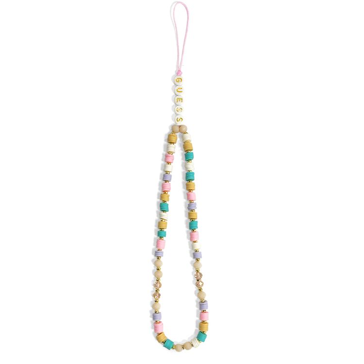 Guess GUSTFLWP Phone Strap Heishi Beads Flower 25cm, stylish design - Pink