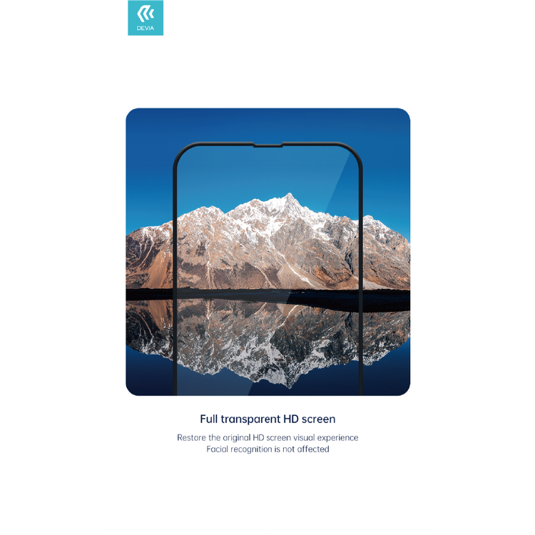 Devia Van Series Full Screen Silicone Edge Twice-Tempered Glass Compatible for iPhone 13 Pro Max (6.7") Easy Installation, Anti-Scratch , Screen Guard with Alignment Frame, Full Coverage Screen Protector