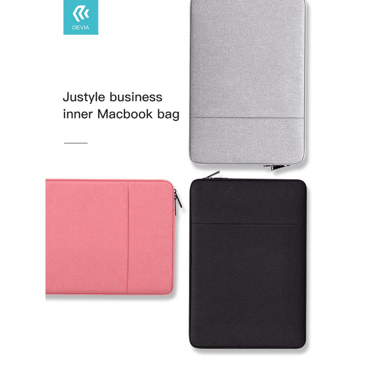 Devia Justyle Business Inner Laptop Bag 15.4" with Pocket Compatible for MacBook Pro 15.4" & 16" - Bump & Shock Absorption -  Slim Portable Waterproof Sleeve Bag - Black