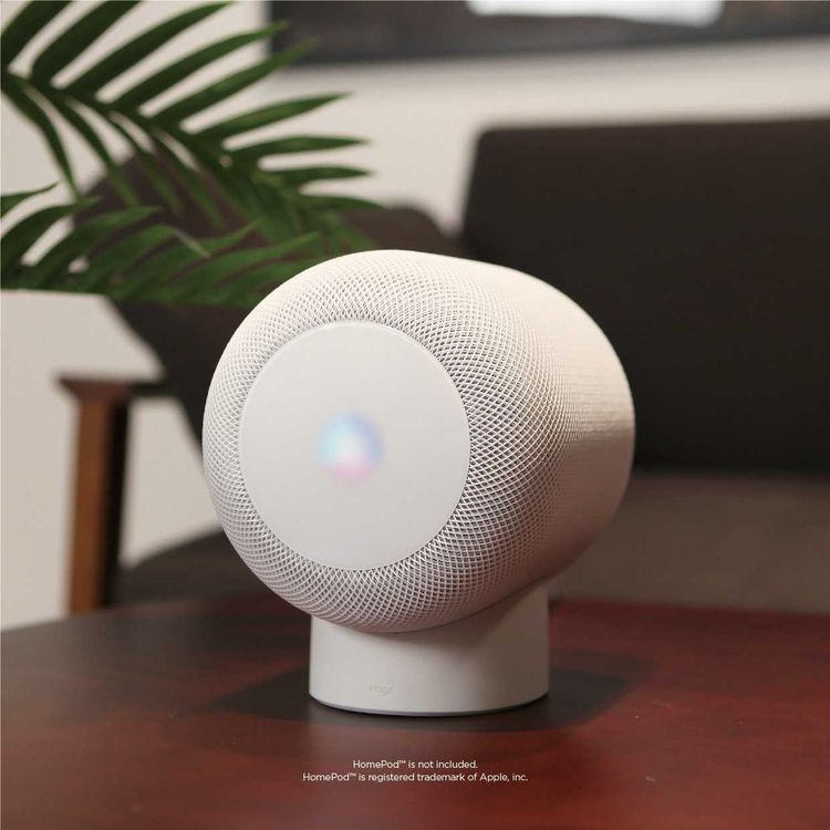 Elago HomePod Silicone Stand, Touch Control & LED Panel, Easy to Use, Supports Home Pod without Interrupting Sound Quality, Shock Absorbing, Ergonomically Designed - White