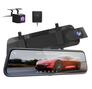 ThiEYE CarView4 Dual Lens 4K Mirror Dash Camera, Super Night Vision, G-sensor