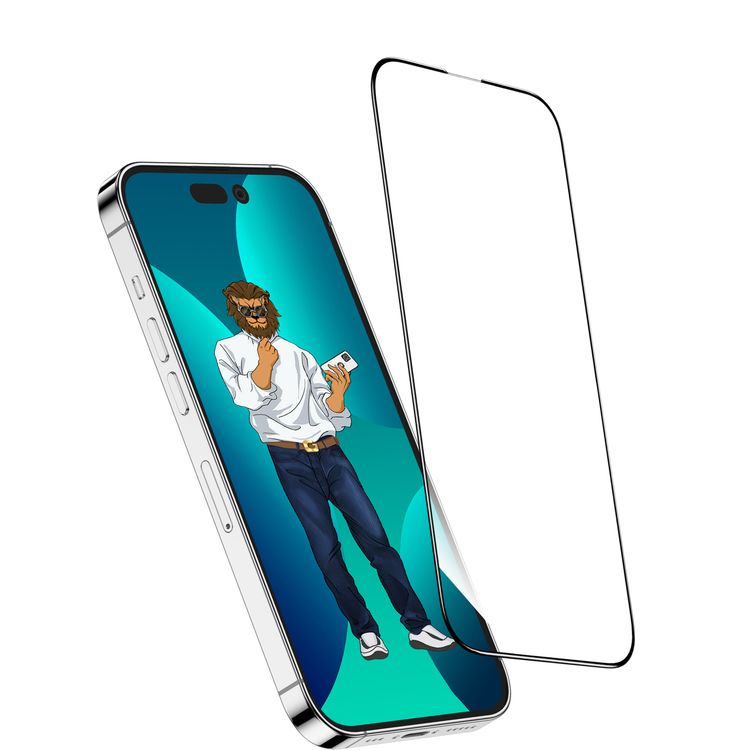 Green Lion 9H Steve Full Screen Protector for iPhone 14 Pro, HD Crystal Clear, Full-Screen Coverage, Grease Resistance, Anti-Fingerprint, Anti-Scratch - Clear