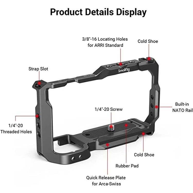 SmallRig Camera Cage for Sony ZV-E10 3531 - Black